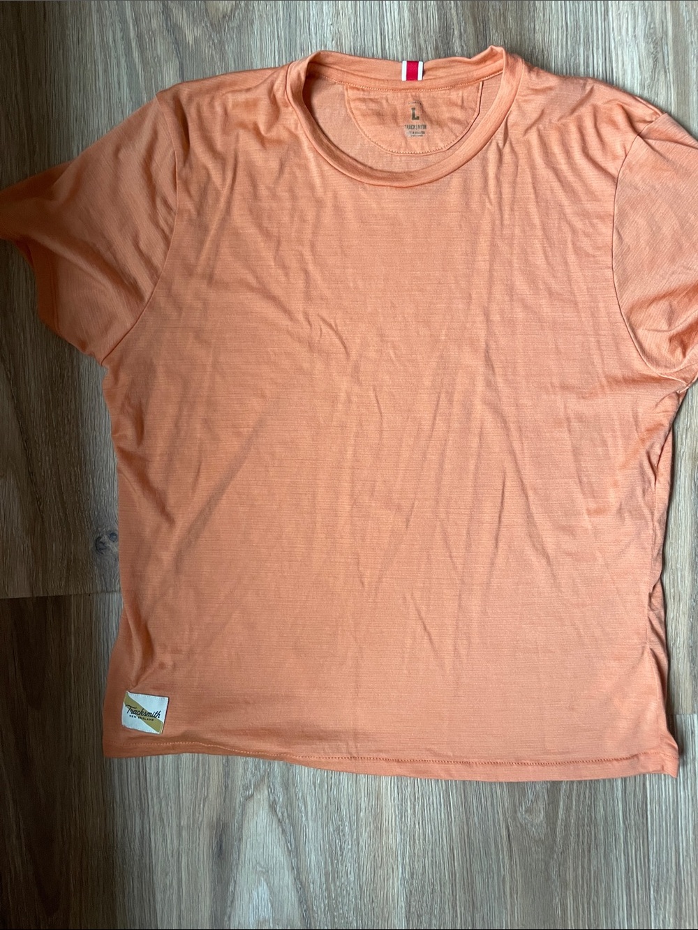 Tracksmith Peach-Orange Lightweight Crew Tee